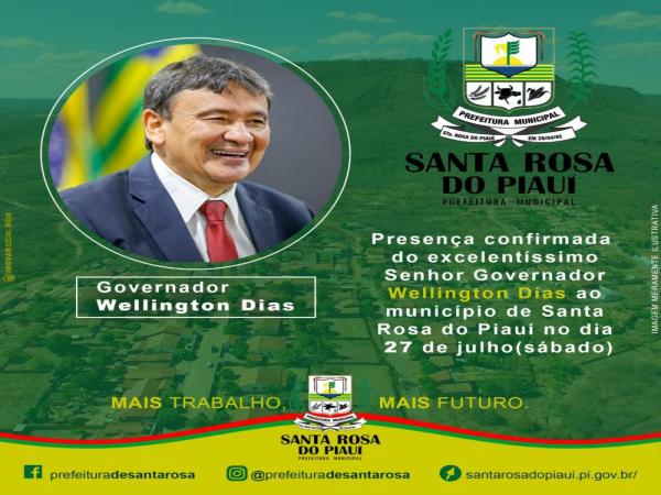 Governador visitará Santa Rosa do Piauí no dia 27 de julho
