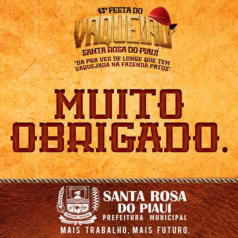 Prefeiro Veríssimo Siqueira agrecede a todos pela presença na 43ª  festa do Vaqueira de Santa Rosa do Piauí